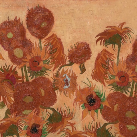 Fototapet, Sunflowers Repeatable, Peach, Rebel Walls - Img 2