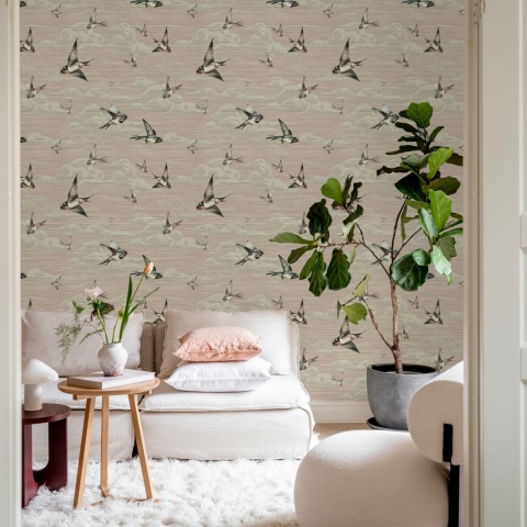 Fototapet, Swallow Sky, Dusty Pink, Rebel Walls