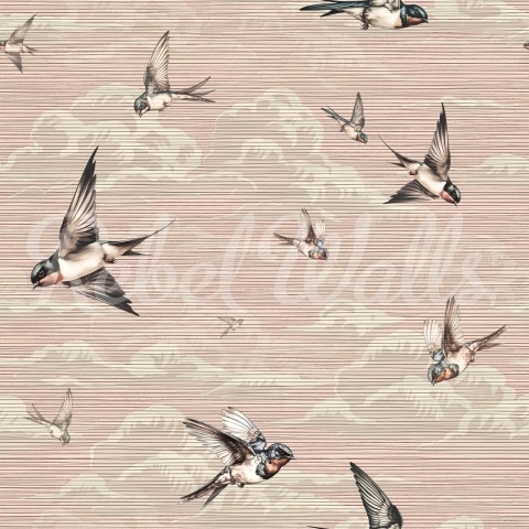 Fototapet, Swallow Sky, Dusty Pink, Rebel Walls - Img 2