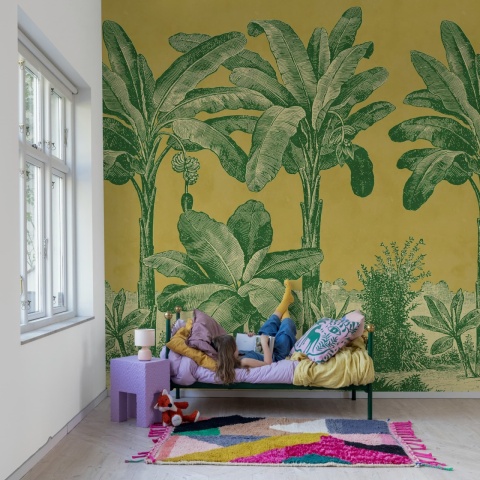 Fototapet, Timeless Tropics, Yellow, Rebel Walls