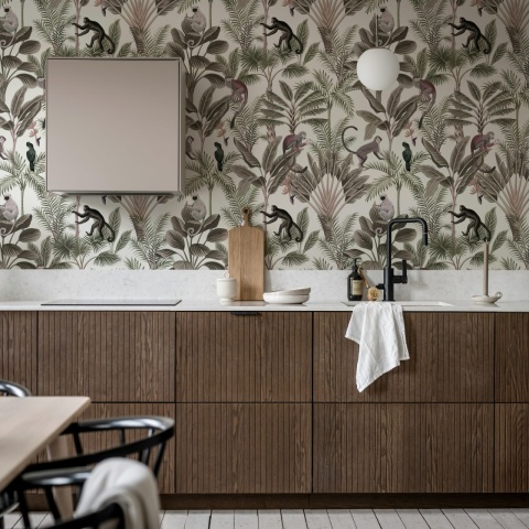 Fototapet, Tropical Monkeys, Red, Rebel Walls