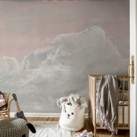 Fototapet, Up in the Clouds, Pink, Rebel Walls - Img 3