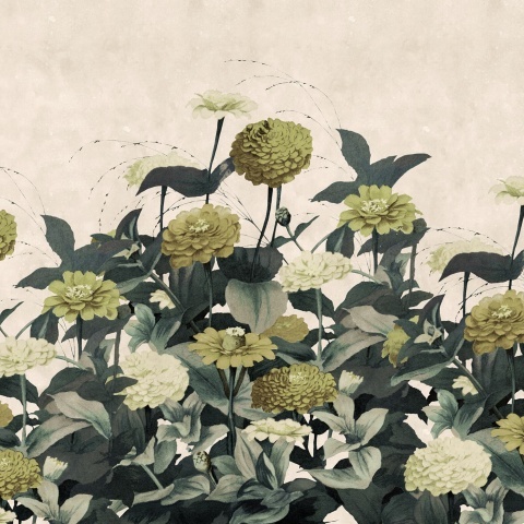 Fototapet, Vintage Meadow, Yellow, Rebel Walls - Img 2