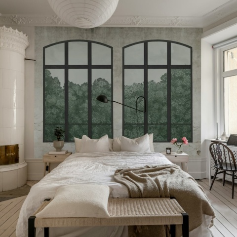 Fototapet, Vintage Windows, Soft Green, Rebel Walls
