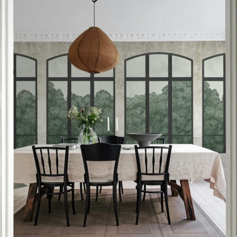 Fototapet, Vintage Windows, Soft Green, Rebel Walls - Img 3