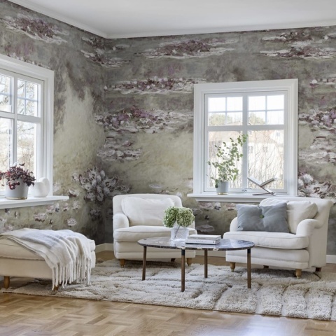 Fototapet, Water Lilies Monet, Beige, Rebel Walls