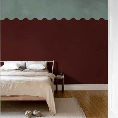 Fototapet, Wave Border, Burgundy, Rebel Walls