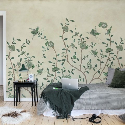Fototapet, Whispering Petals, Green, Rebel Walls