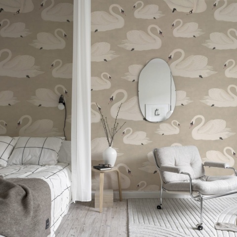 Fototapet, Whooper Swan, Beige, Rebel Walls - Img 6