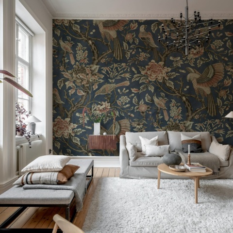 Fototapet, Wings in Bloom, Dark Blue, Rebel Walls