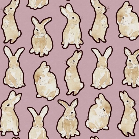 Fototapet, Year of the Bunny, Lilac, Rebel Walls - Img 2