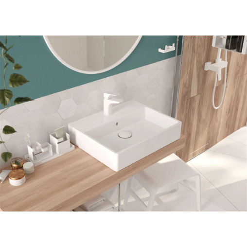 Lavoar ceramic, blat &gt; montare pe perete - 60x50 cm, Temisto, CDT_6U6S - Img 11