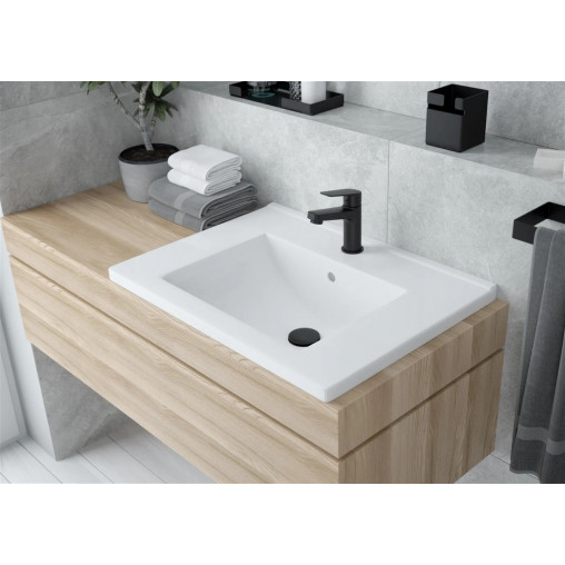 Lavoar ceramic, cu montare încastrată - 60 cm, Floks, CDI_6U6M - Img 6