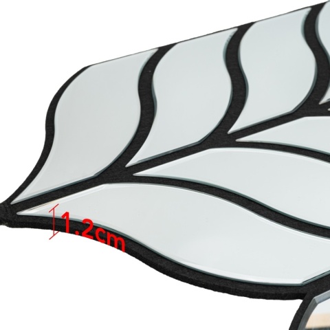 Panou riflaj acustic decorativ, Oglinda si pasla, AC6, 90x80x1.2cm, Gri - Img 3