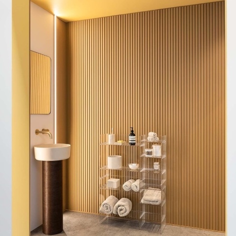 Panou riflaj decorativ 3D, Moon - 12.2x1.2x270 cm, Manavi - Img 13