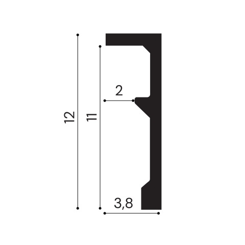 Plinta polimer rigid, Manavi, ES14 - 12x3.8x200 cm - Img 2