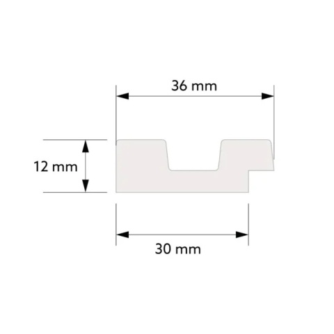 Profil dreapta riflaj decorativ 3D, Moon R, 3.6x1.2x290 cm, Manavi - Img 3