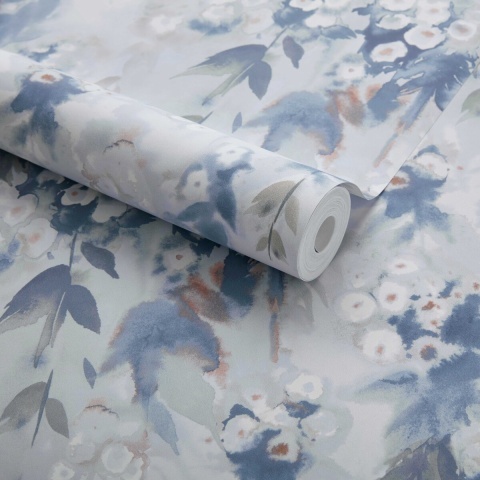 Tapet, Cascade, Cornflower Blue Luxury Floral, 1838 Wallcoverings, 5.3mp / rola - Img 2