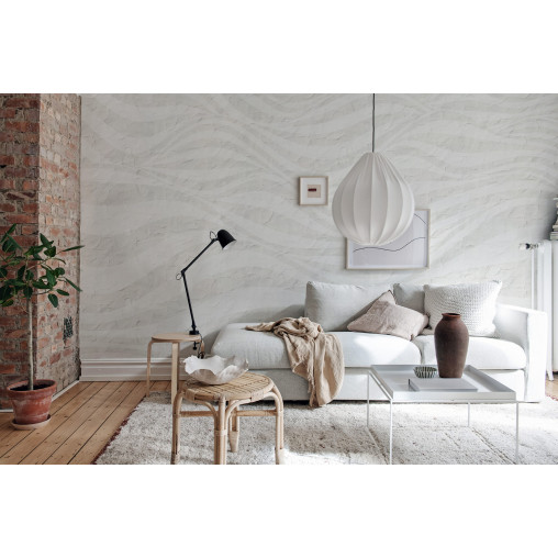 Tapet Graphic Hills, Soft Gray, Rebel Walls