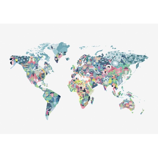 Tapet lavabil Diversity Map, Snow, Coordonne