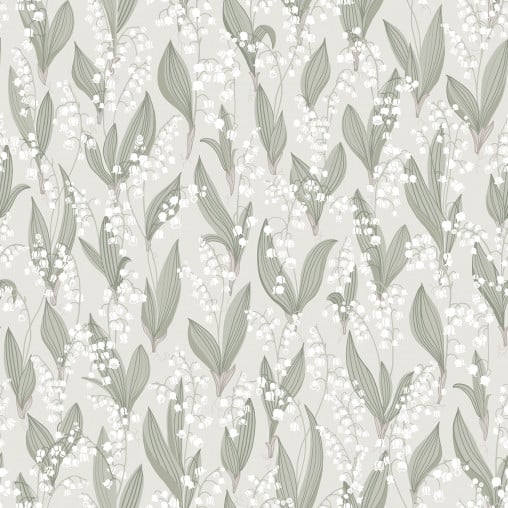 Tapet lavabil Lily of the valley, Spring Green, Sandberg, 5.3mp / rola - Img 2