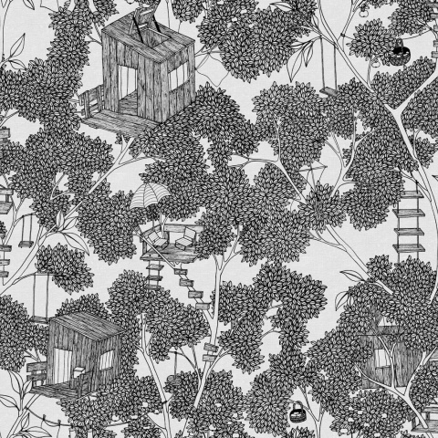 Tapet Treehouse, Graphite, Rebel Walls - Img 2