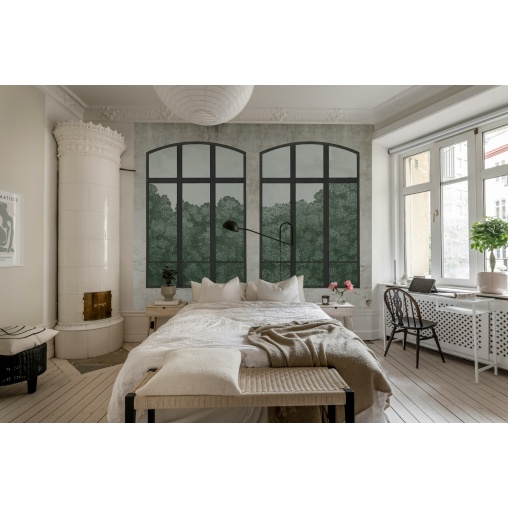 Tapet Vintage Windows, Soft Green, Rebel Walls