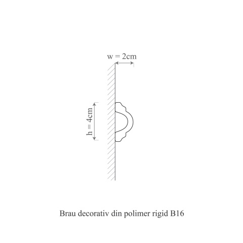 Brau polimer rigid, Manavi, B16 - 4x2x200 cm - Img 2