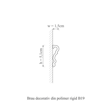 Brau polimer rigid, Manavi, B19 - 5.1x1.5x200 cm - Img 2