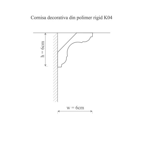 Cornisa polimer rigid, Allegria, K4 - 6x6x200 cm - Img 2