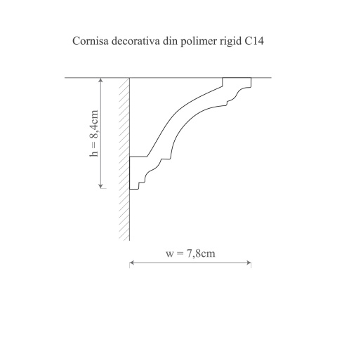 Cornisa polimer rigid, Manavi, C14-7.8x8.4x200cm - Img 2