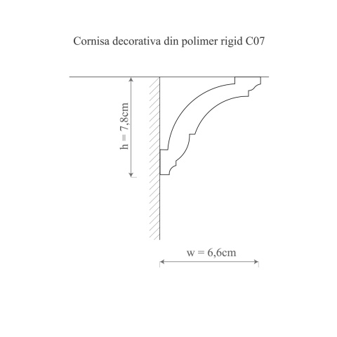 Cornisa polimer rigid, Manavi, C7 - 7.8x6.6x200 cm - Img 2
