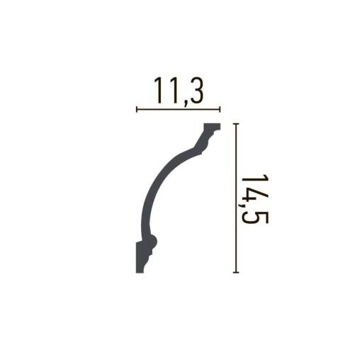 Cornisa poliuretan flexibil P949F - 11.3x14.5x200 cm - Img 2