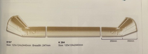 Cornisa poliuretan K264 - 12x12.4x244 cm - Img 2