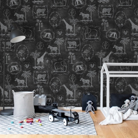 Fototapet, Animal Party, Blackboard, Rebel Walls