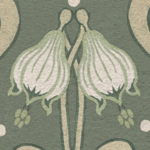 Fototapet, Art Nouveau Flower, Green, Rebel Walls - Img 4