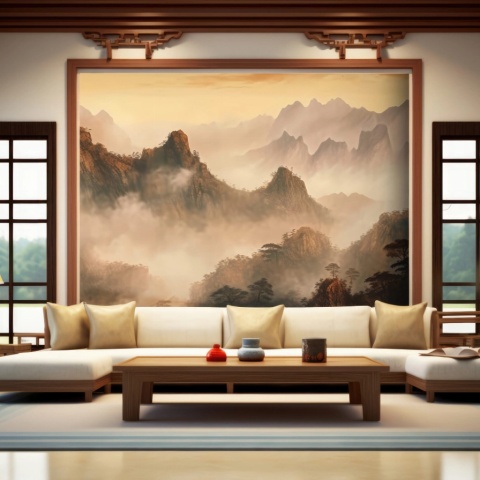 Fototapet Artistic Montagne et Ciel Huang Shan Rêve MH108 - Img 2