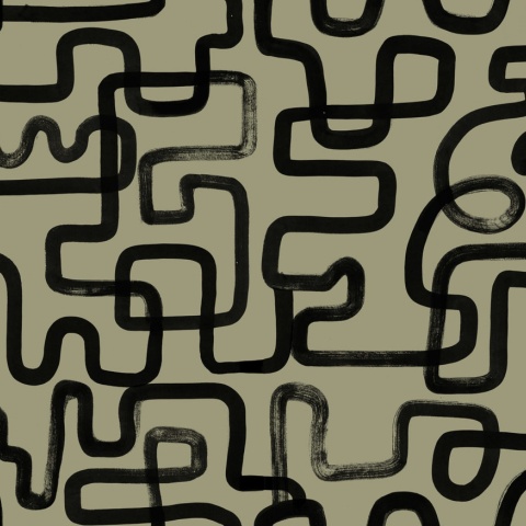 Fototapet, Artzy Lines, Olive Green, Rebel Walls - Img 5