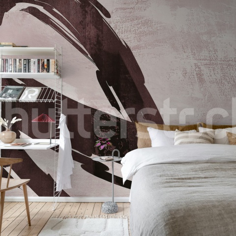 Fototapet, Artzy Stripes, Burgundy, Rebel Walls - Img 3