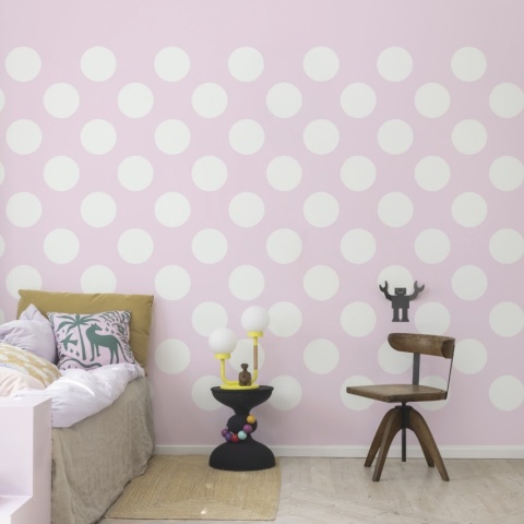 Fototapet, Big Dots, Pink, Rebel Walls - Img 3