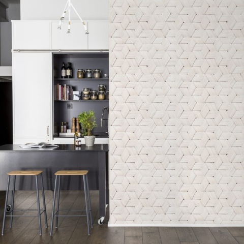 Fototapet, Birch Bark Braids, White, repetitiv, Rebel Walls - Img 3