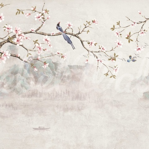 Fototapet, Bird Tree, Pastel, Rebel Walls - Img 2
