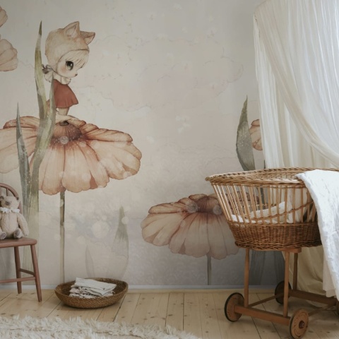 Fototapet, Bloomy Fields of Marion, Off White, Rebel Walls - Img 3