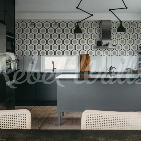 Fototapet, Bold Hexagon, Gray, Rebel Walls - Img 3