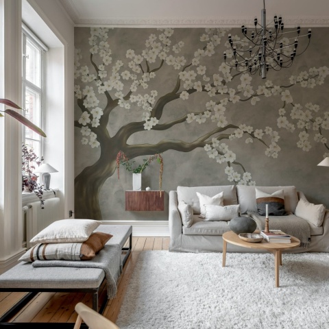 Fototapet, Calm Blossom, White, Rebel Walls - Img 3