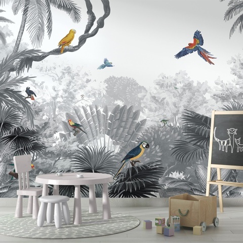 Fototapet Canopy Jungle - Black and White, Kikki Belle - Img 5