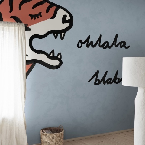 Fototapet, Cat Talk, Light Blue, Rebel Walls - Img 3