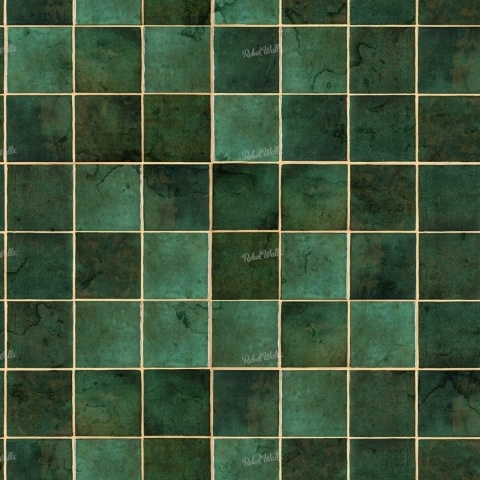 Fototapet, Ceramic Tiles, Emerald, Rebel Walls - Img 2