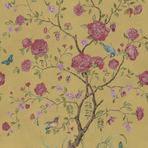 Fototapet, Chinoiserie Botanica, Red, Rebel Walls - Img 2