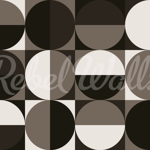 Fototapet, Circle Grid, Brown, Rebel Walls - Img 2